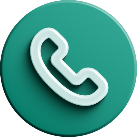 Green round 3D phone icon