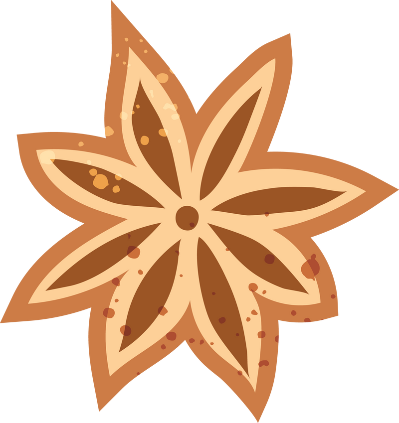 Cafe Star Anise Herb Clipart Illustration